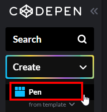「Create」から「Pen」をクリック