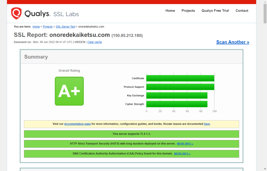 SSL LabsのSSL Checkを実行(2)